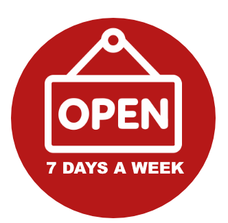 OPEN 7 DAYS A WEEK